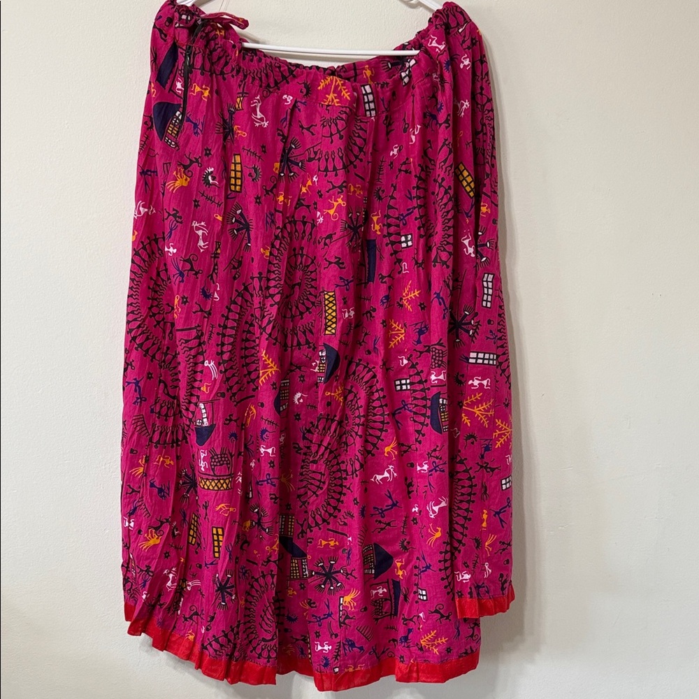 Vibrant Pink Patterned Skirt